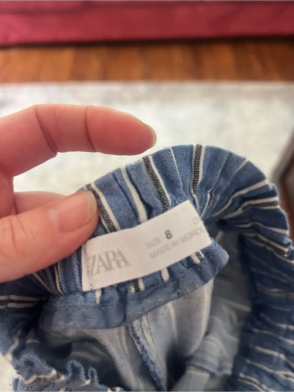 Zara Blue Pinstripe Jogger Pants